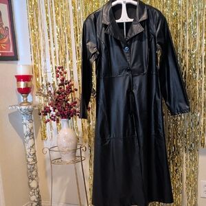 Elegant Black Women's Trench Coat, M/L